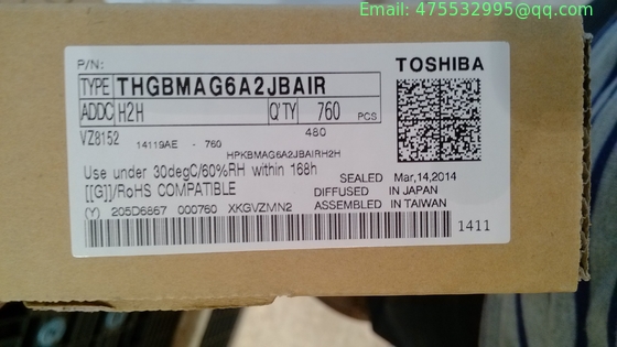 THGBM5G6A2JBAIR Toshiba Managed NAND Flash Serial e-MMC 3.3V