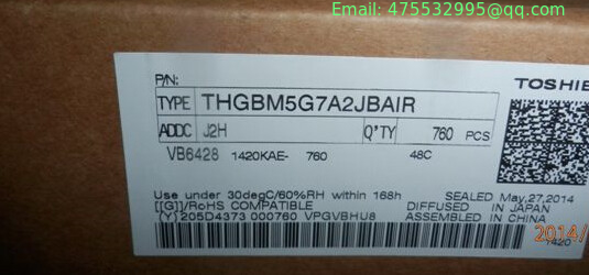 THGBM5G7A2JBAIR Toshiba MLC NAND Flash Serial e-MMC 3.3V 128Gbit 153-Pin VFBGA