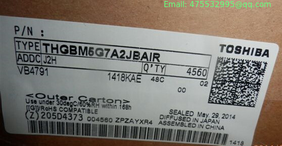 THGBM5G7A2JBAIR Toshiba MLC NAND Flash Serial e-MMC 3.3V 128Gbit 153-Pin VFBGA