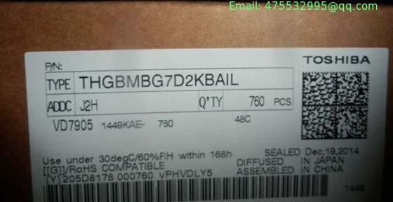 THGBMBG7D2KBAIL Toshiba e-MMC 3.3V 128Gbit 128G/32G/16G x 1bit/4bit/8bit 153-Pin FBGA