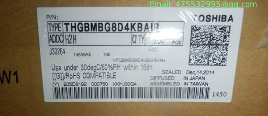 THGBMBG8D4KBAIR Toshiba Managed NAND Flash Serial e-MMC 3.3V 256G-bit 256G/64G/32G x 1/4