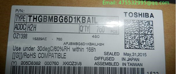 THGBMBG6D1KBAIL eMMC Flash card 8G-byte Embedded MMC 153-Pin FBGA