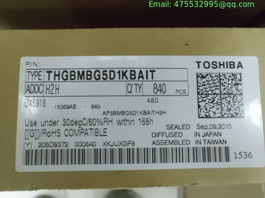 THGBMBG5D1KBAIT Toshiba Managed NAND Flash Serial e-MMC 32G-bit 153-Pin FBGA