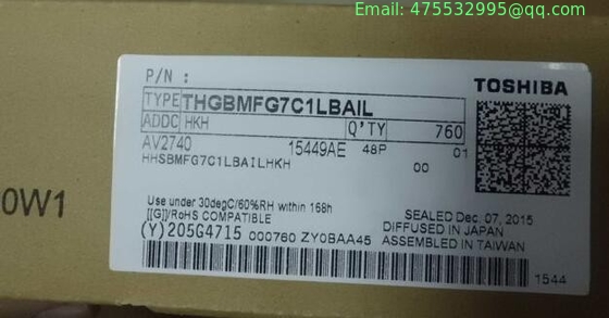 THGBMHG7C1LBAIL TOSHIBA Flash Card 16G-byte 3.3V Embedded MMC 153-Pin WFBGA