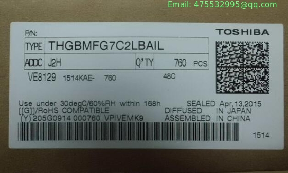 THGBMHG7C2LBAIL TOSHIBA Flash Card 16G-byte 3.3V Embedded MMC 153-Pin WFBGA