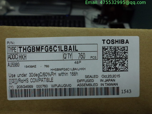 THGBMFG6C1LBAIL Toshiba NAND Flash Serial e-MMC 3.3V 64G-bit 64G/16G/8G x 1/4-bit/8-bit 1