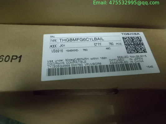 THGBMFG6C1LBAIL Toshiba NAND Flash Serial e-MMC 3.3V 64G-bit 64G/16G/8G x 1/4-bit/8-bit 1