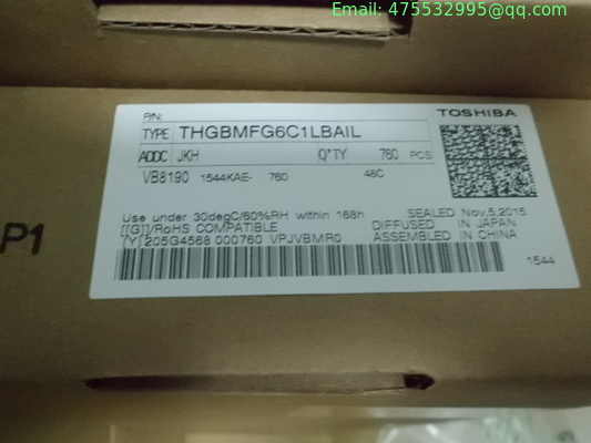 THGBMFG6C1LBAIL Toshiba NAND Flash Serial e-MMC 3.3V 64G-bit 64G/16G/8G x 1/4-bit/8-bit 1