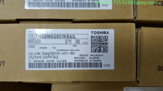 THGBMBG6D1KBAIL Toshiba MLC NAND Flash Serial e-MMC 3.3V 64G-bit 153-Pin FBGA