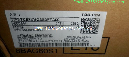 TC58NVG3S0FTA00 Toshiba SLC NAND Flash 3.3V 8Gbit 1G x 8bit
