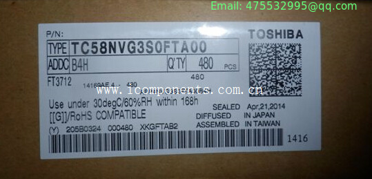 TC58NVG3S0FTA00 Toshiba SLC NAND Flash 3.3V 8Gbit 1G x 8bit