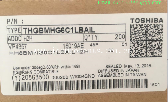 THGBMHG6C1LBAIL THGBMHG6C1LBAIL Toshiba Flash Card 8G-byte 3.3V Embedded MMC 153-Pin WFBGA