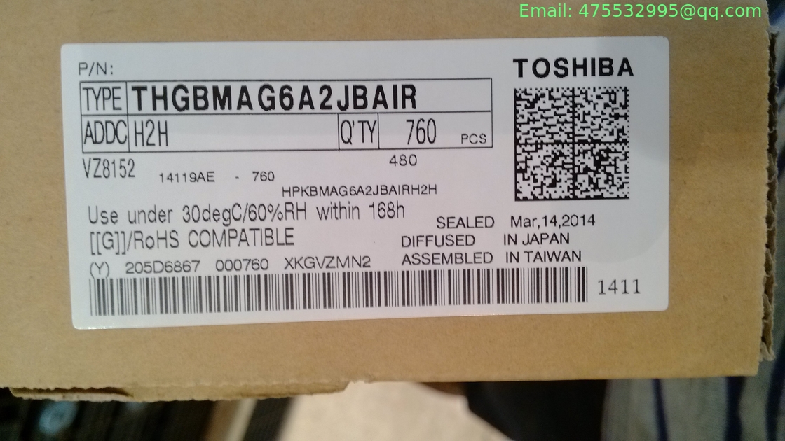 THGBM5G6A2JBAIR Toshiba Managed NAND Flash Serial e-MMC 3.3V