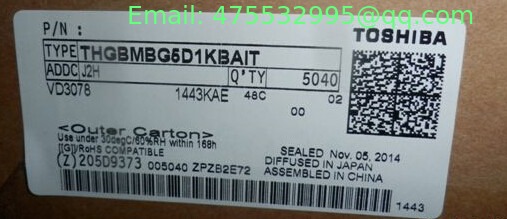 THGBMBG5D1KBAIT Managed NAND Flash Serial e-MMC 32G-bit 153-Pin FBGA