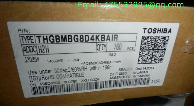 THGBMBG8D4KBAIR Toshiba Managed NAND Flash Serial e-MMC 3.3V 256G-bit 256G/64G/32G x 1/4