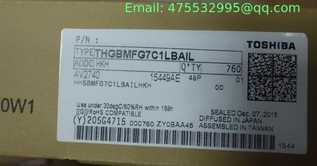 THGBMFG7C1LBAIL Toshiba Flash Card 16G-byte 1.8V/3.3V Embedded MMC 153-Pin WFBGA