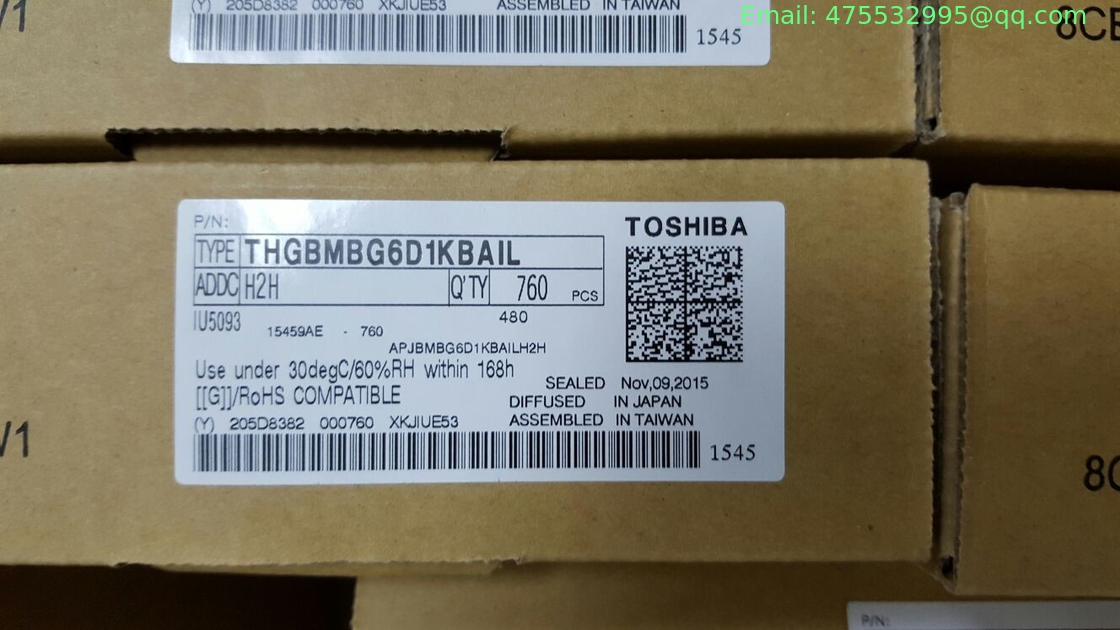 THGBMBG6D1KBAIL Toshiba MLC NAND Flash Serial e-MMC 3.3V 64G-bit 153-Pin FBGA