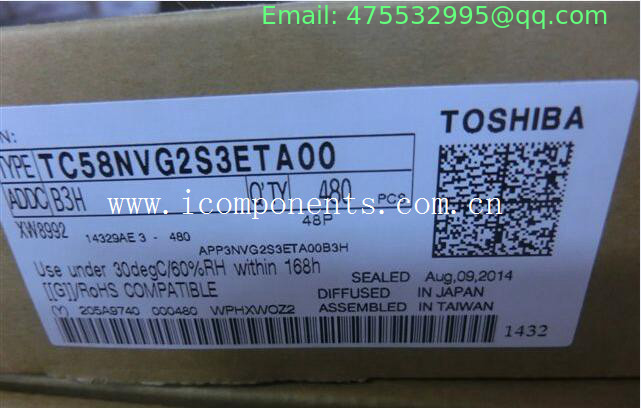 TC58NVG2S3ETA00 SLC NAND Flash Serial 3.3V 4Gbit 512M x 8bit 30us 48-Pin TSOP-I