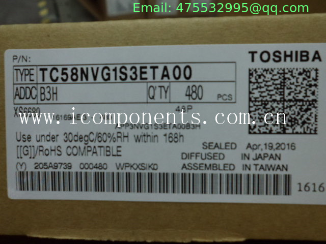 TC58NVG1S3ETA00  toshiba  Flash Memory 1Gb 3.3V SLC NAND Flash Serial original new
