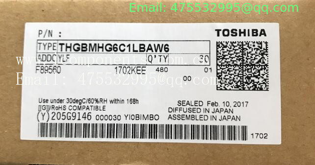 THGBMHG6C1LBAIL Toshiba Flash Card 8G-byte 3.3V Embedded MMC 153-Pin WFBGA  original new stock!!!