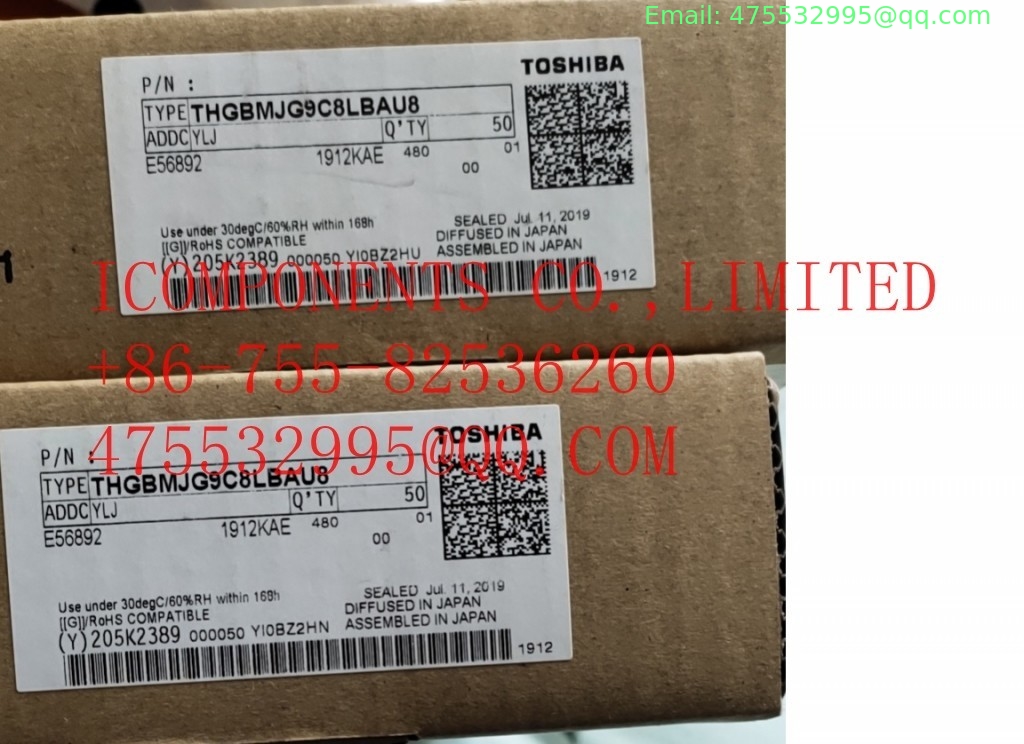 THGBMJG7C2LBAU8 	KIOXIA	NAND Flash Serial e-MMC 3.3V 128G-bit 153-Pin TFBGA